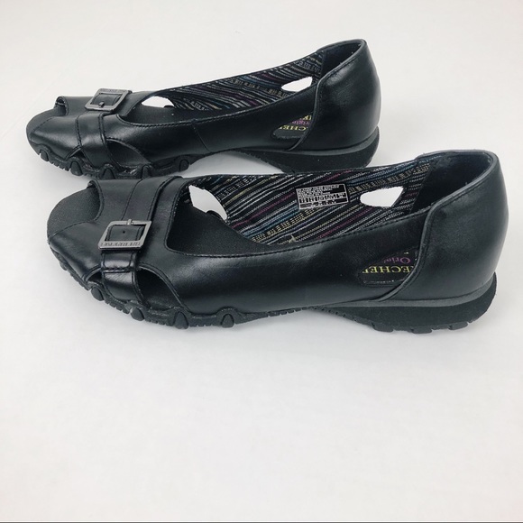 skechers peep toe flats